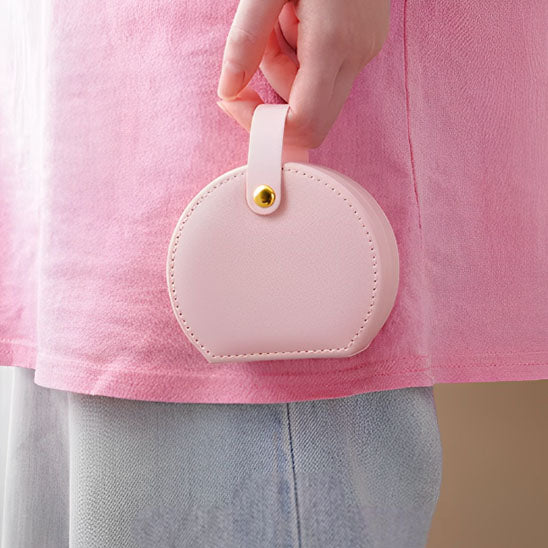 mini boîte à bijoux rose chic à emporter avec vous n'importe où avec vous