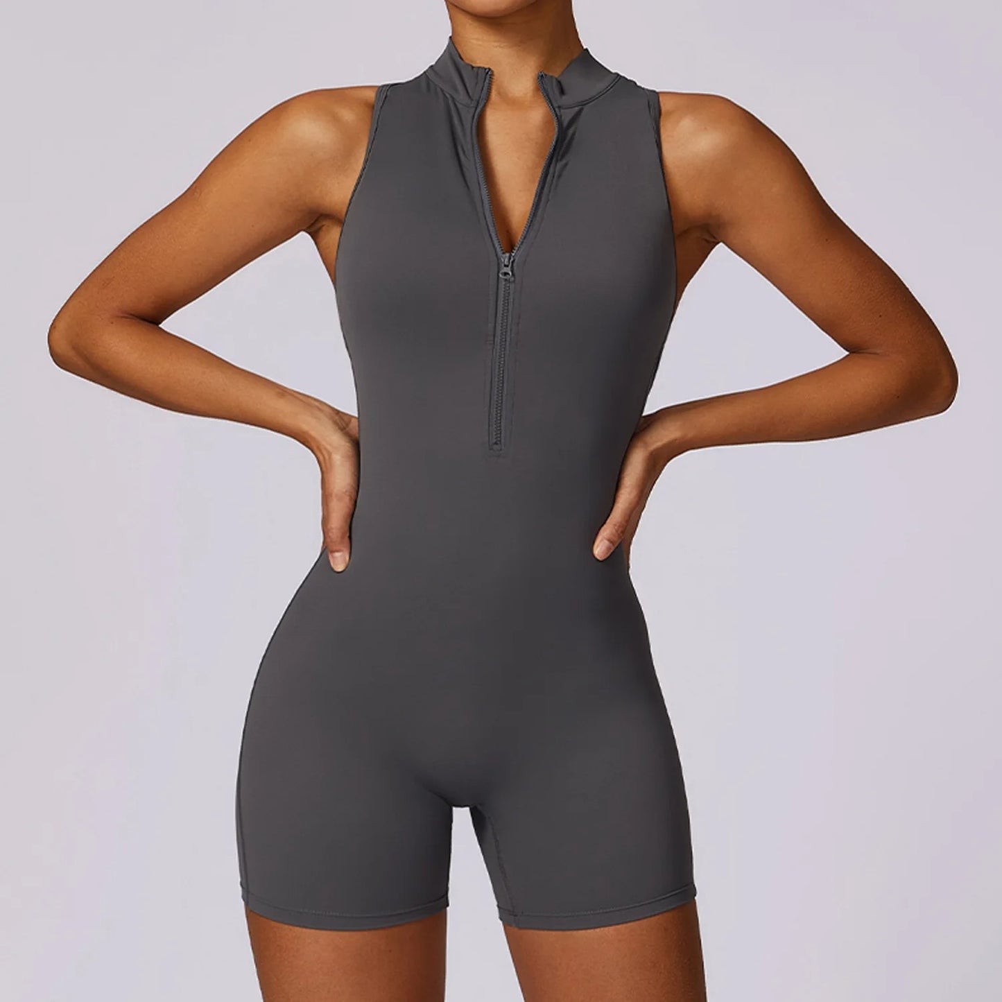 Body Yoga Sculptant™ – Gainant, Sans Manches, Dos Ajouré & Zip Sexy