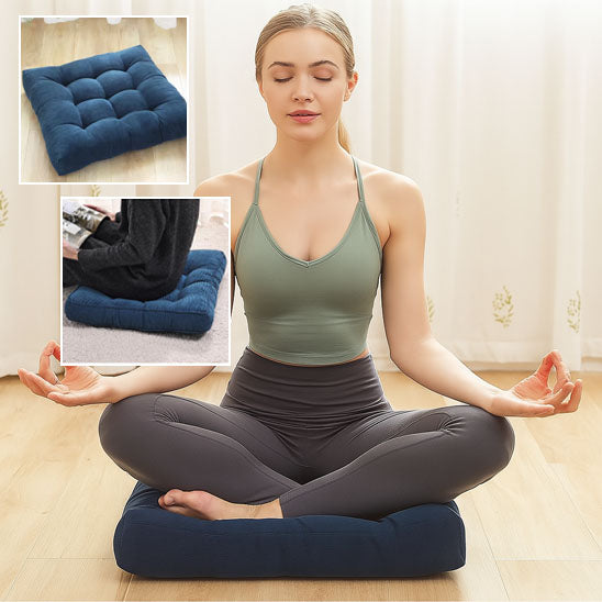 Coussin de sol en velours pour yoga et méditation – plusieurs tailles et couleurs