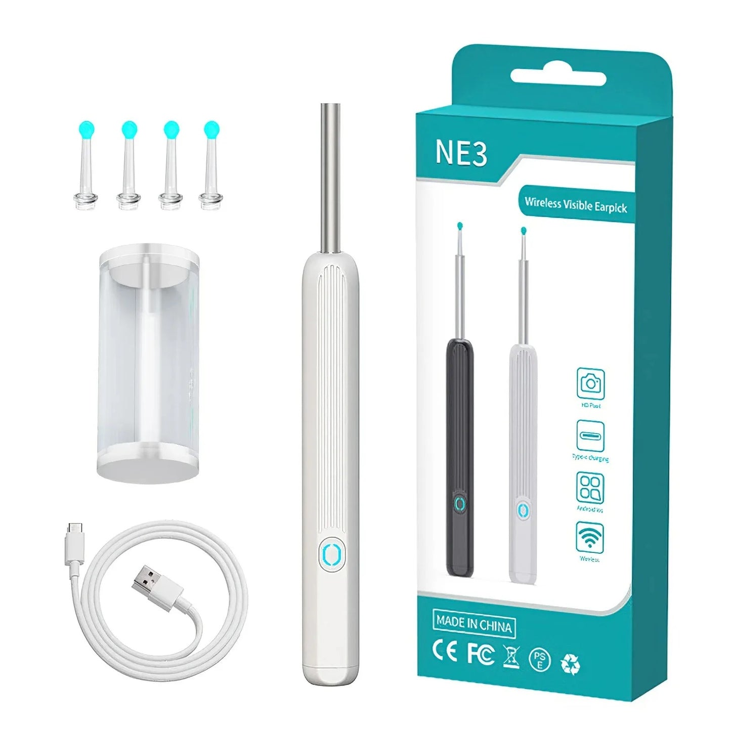Nettoyeur d’Oreille Visuel Intelligent™ 1080P – Otoscope Sans Fil iOS/Android