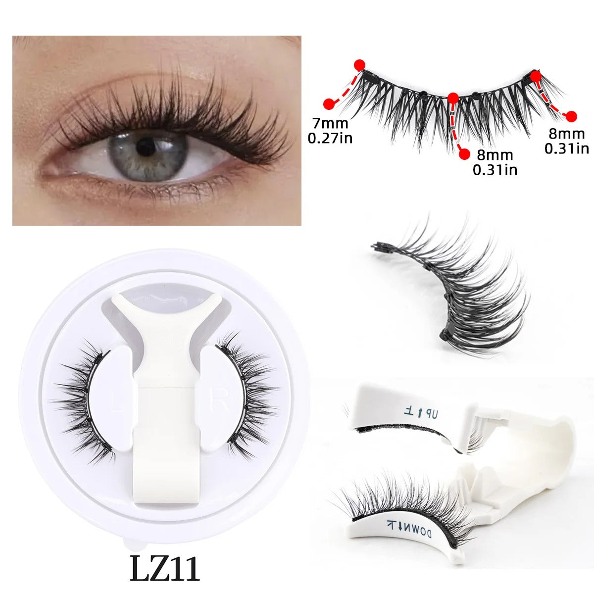 Faux Cils Magnétiques FADVAN™ – Kit Réutilisable avec Boîte & Pince