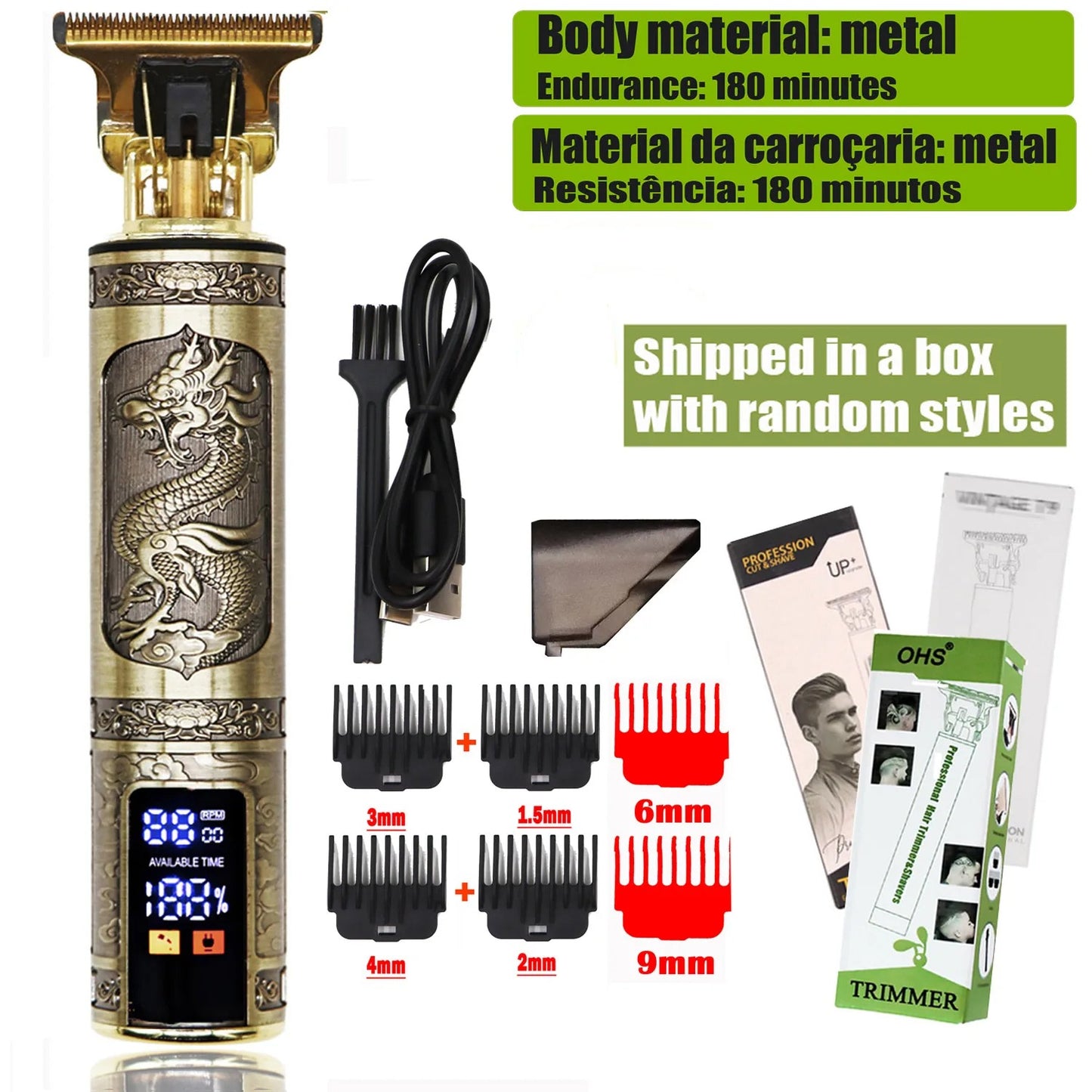 Machine de Coupe de Cheveux Électrique Sans Fil T9™ – Tondeuse Pro Homme