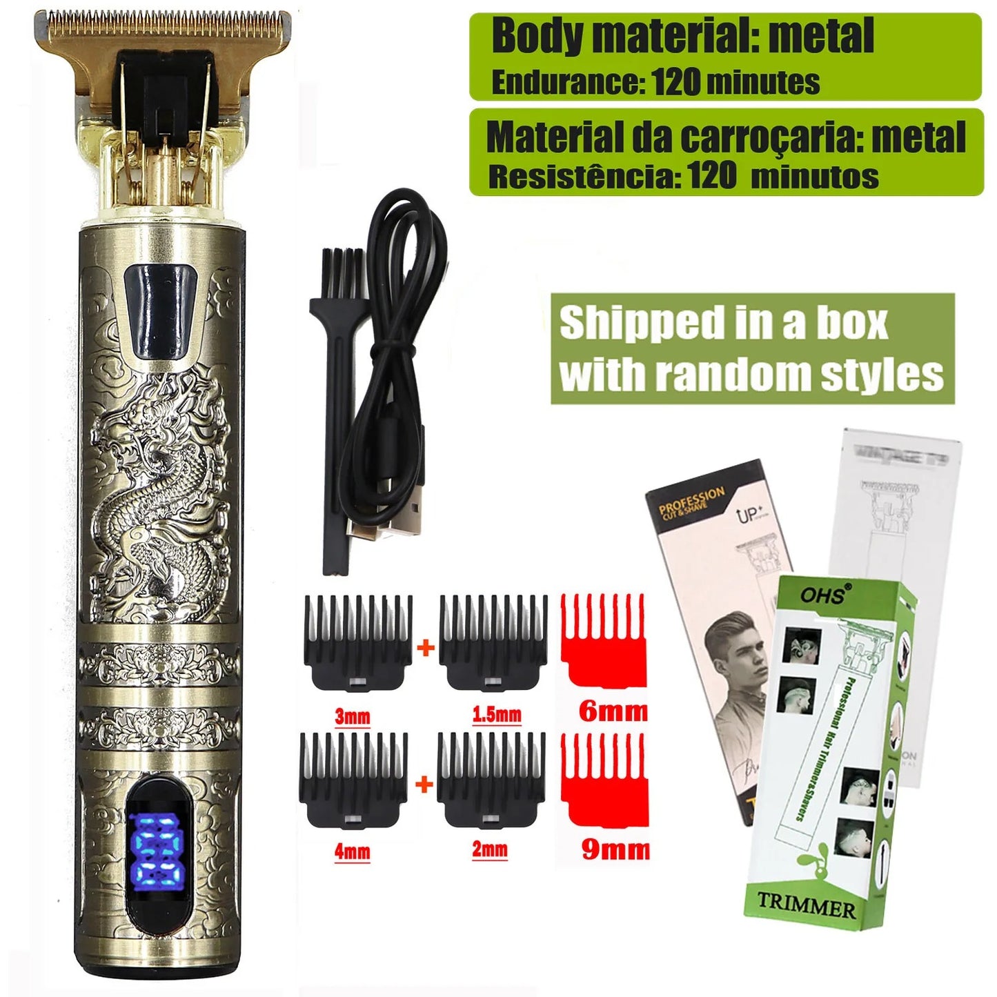 Machine de Coupe de Cheveux Électrique Sans Fil T9™ – Tondeuse Pro Homme