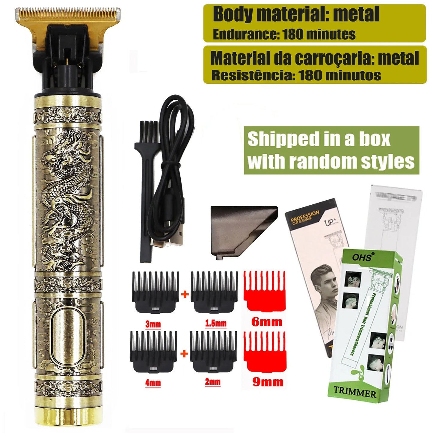 Machine de Coupe de Cheveux Électrique Sans Fil T9™ – Tondeuse Pro Homme