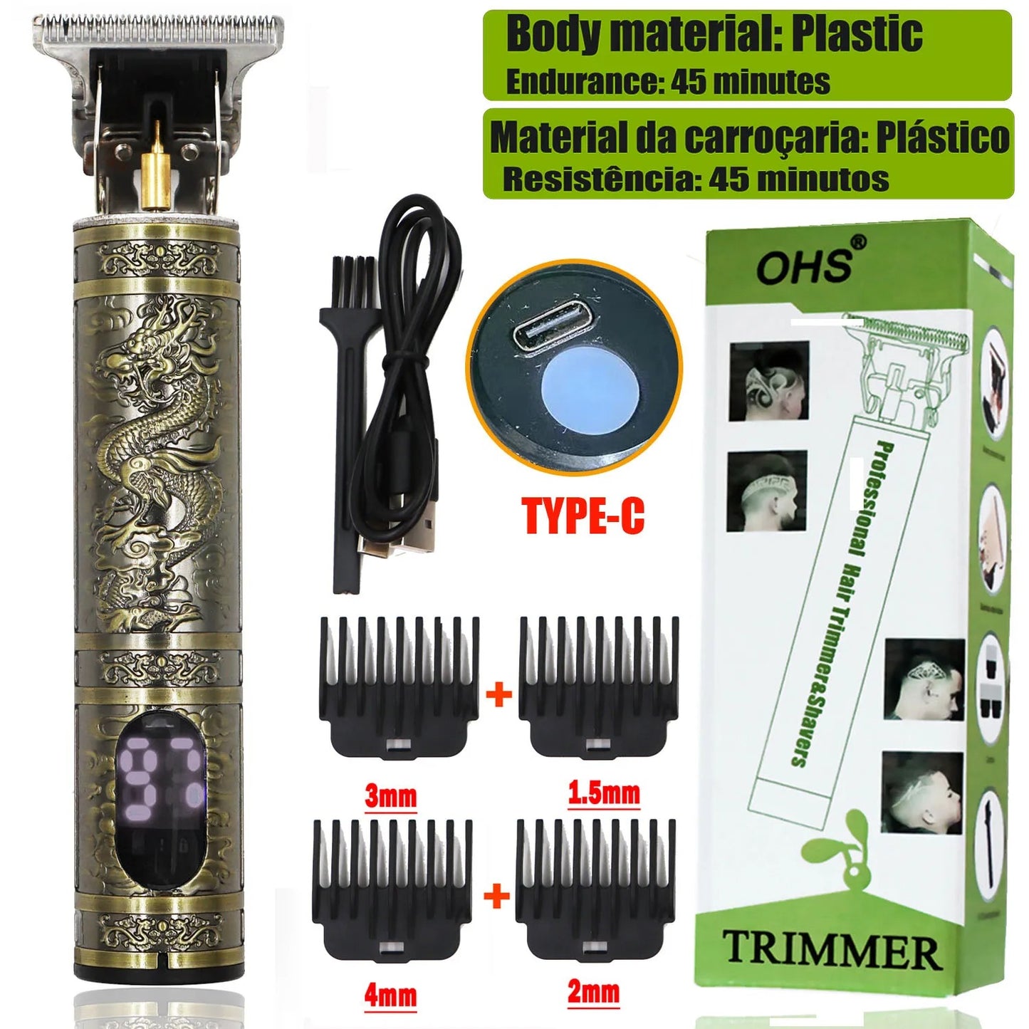 Machine de Coupe de Cheveux Électrique Sans Fil T9™ – Tondeuse Pro Homme