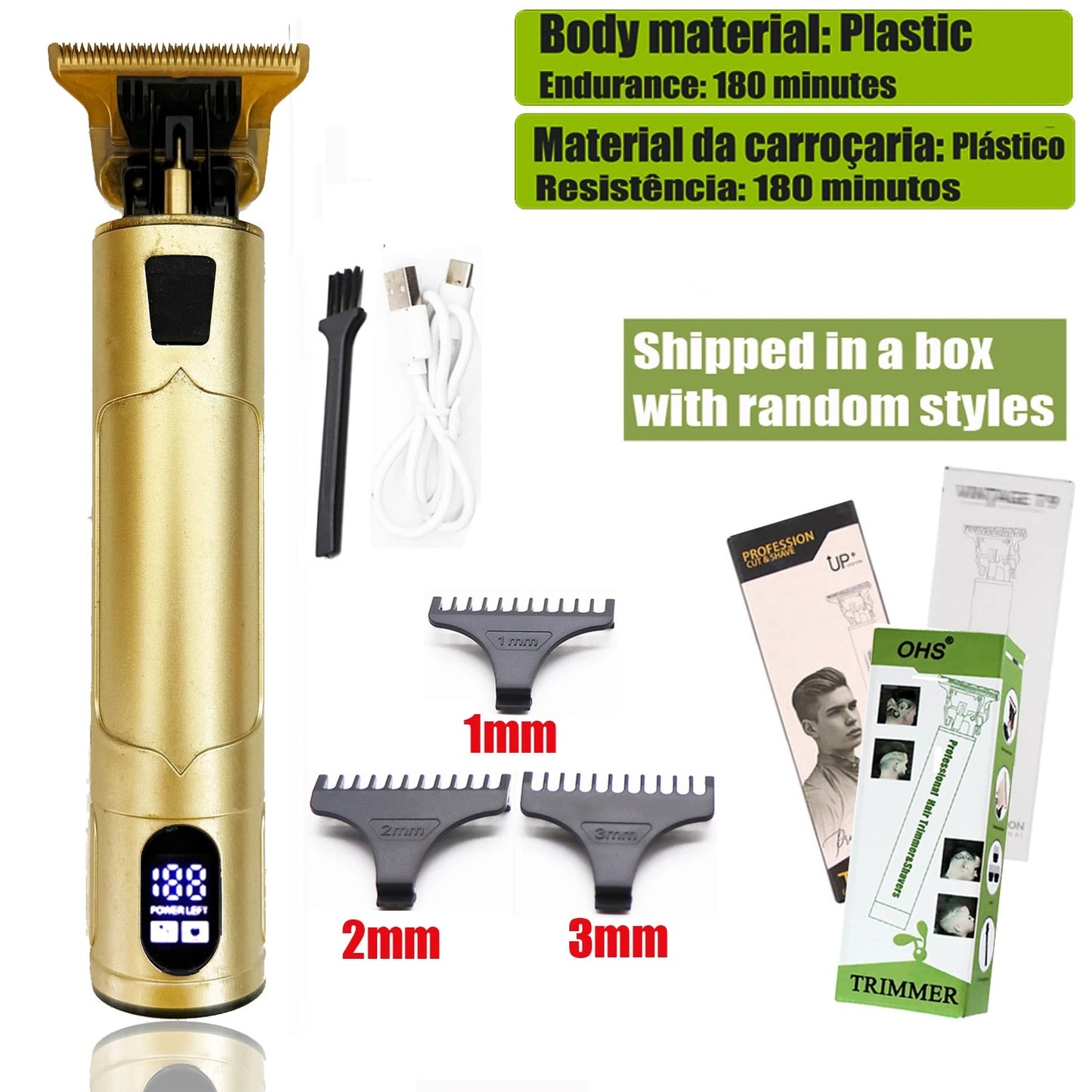 Machine de Coupe de Cheveux Électrique Sans Fil T9™ – Tondeuse Pro Homme