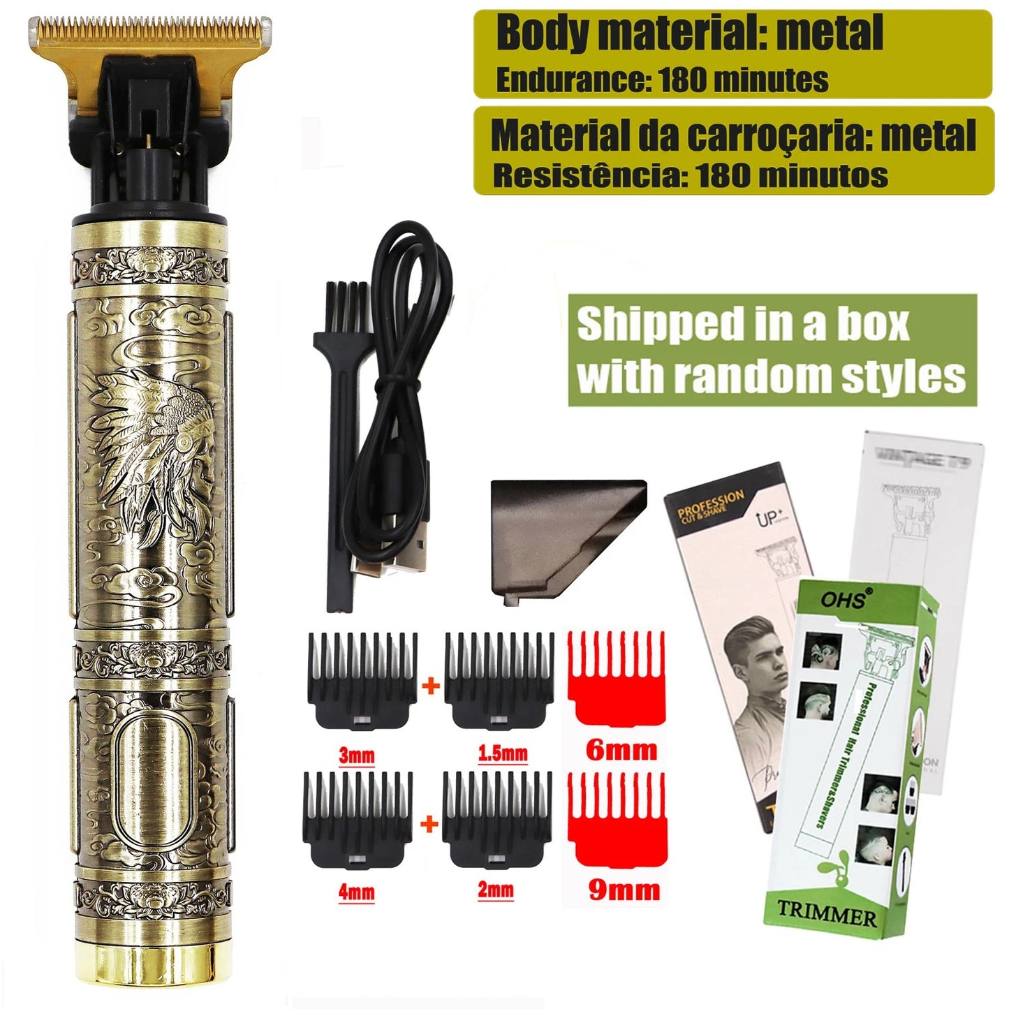 Machine de Coupe de Cheveux Électrique Sans Fil T9™ – Tondeuse Pro Homme