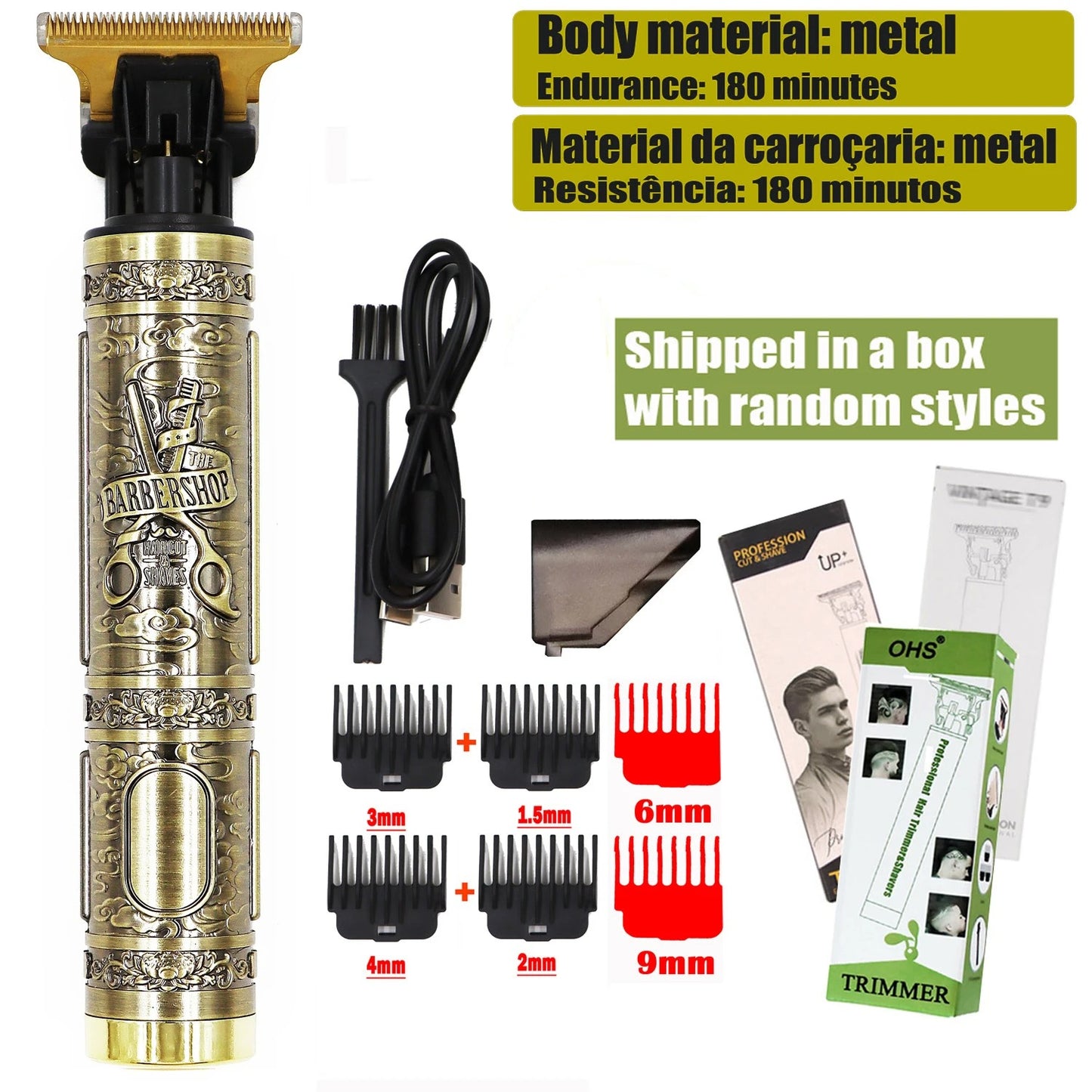 Machine de Coupe de Cheveux Électrique Sans Fil T9™ – Tondeuse Pro Homme