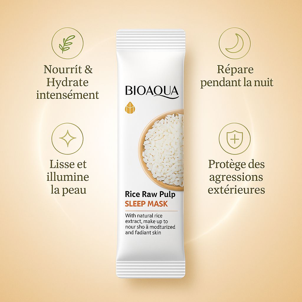 Masque visage pulpe de riz hydratant et lissant – répare, lisse et illumine, protège, nourrit et hydrate