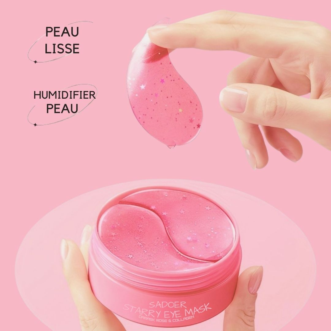 Texture hydrogel – patchs yeux rose - peau lisse - peau humidifiée