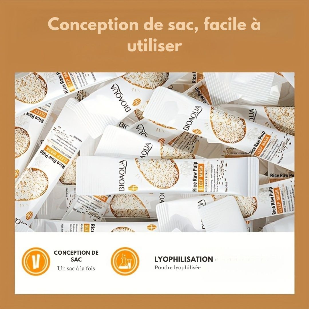 Masque visage pulpe de riz hydratant et lissant – Facile à utiliser