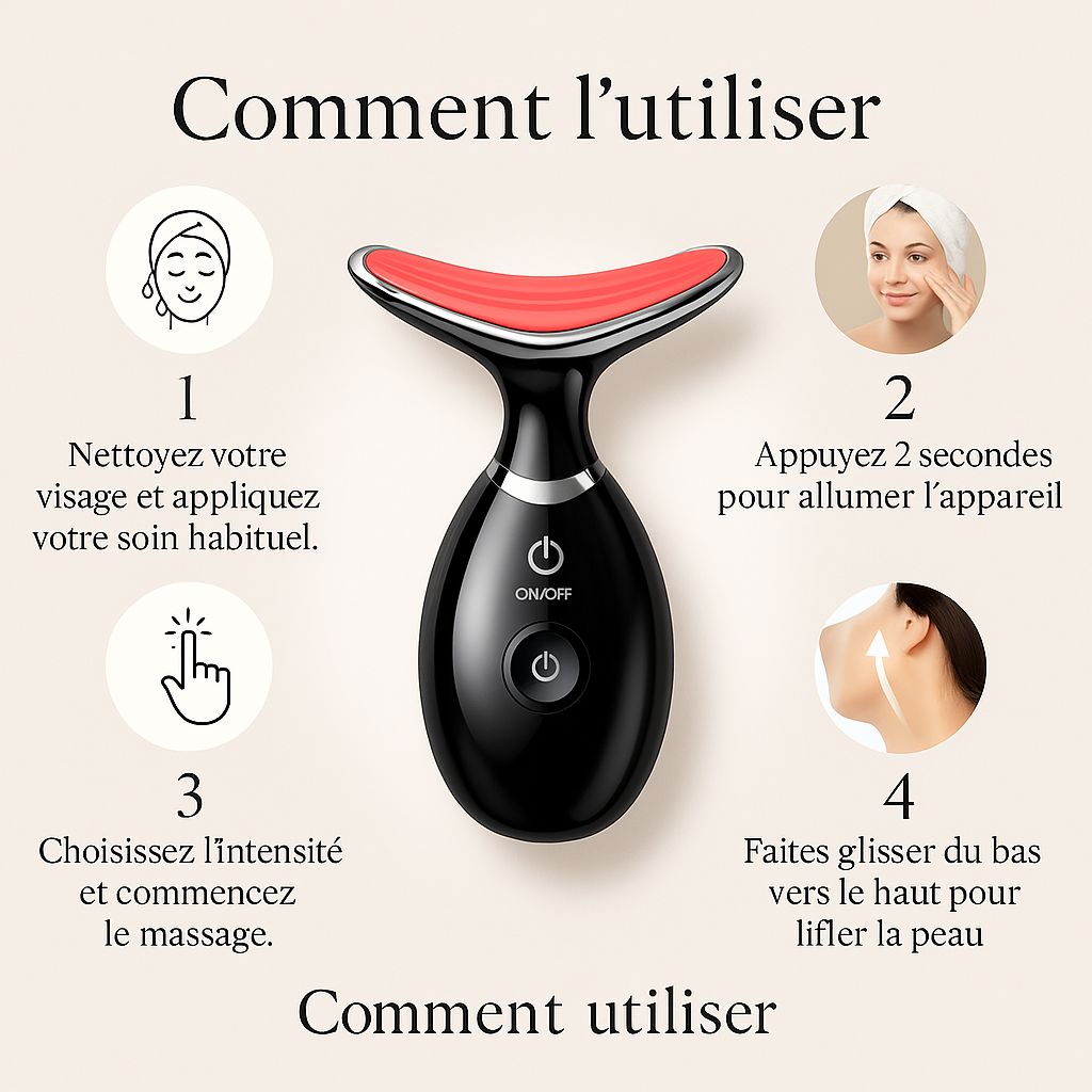 mode d'application du masseur facial