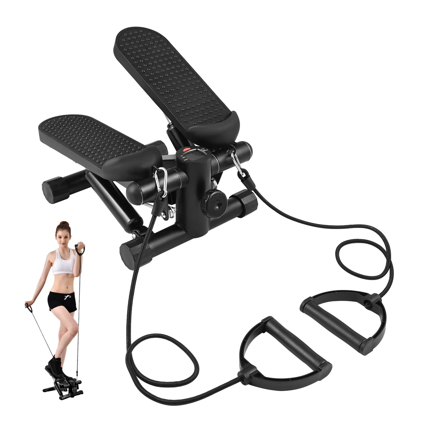 mini stepper fitness complet noir