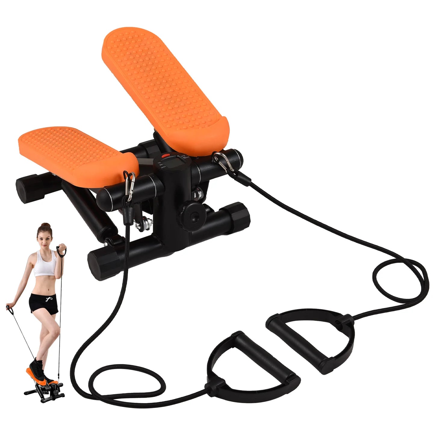mini stepper fitness complet orange