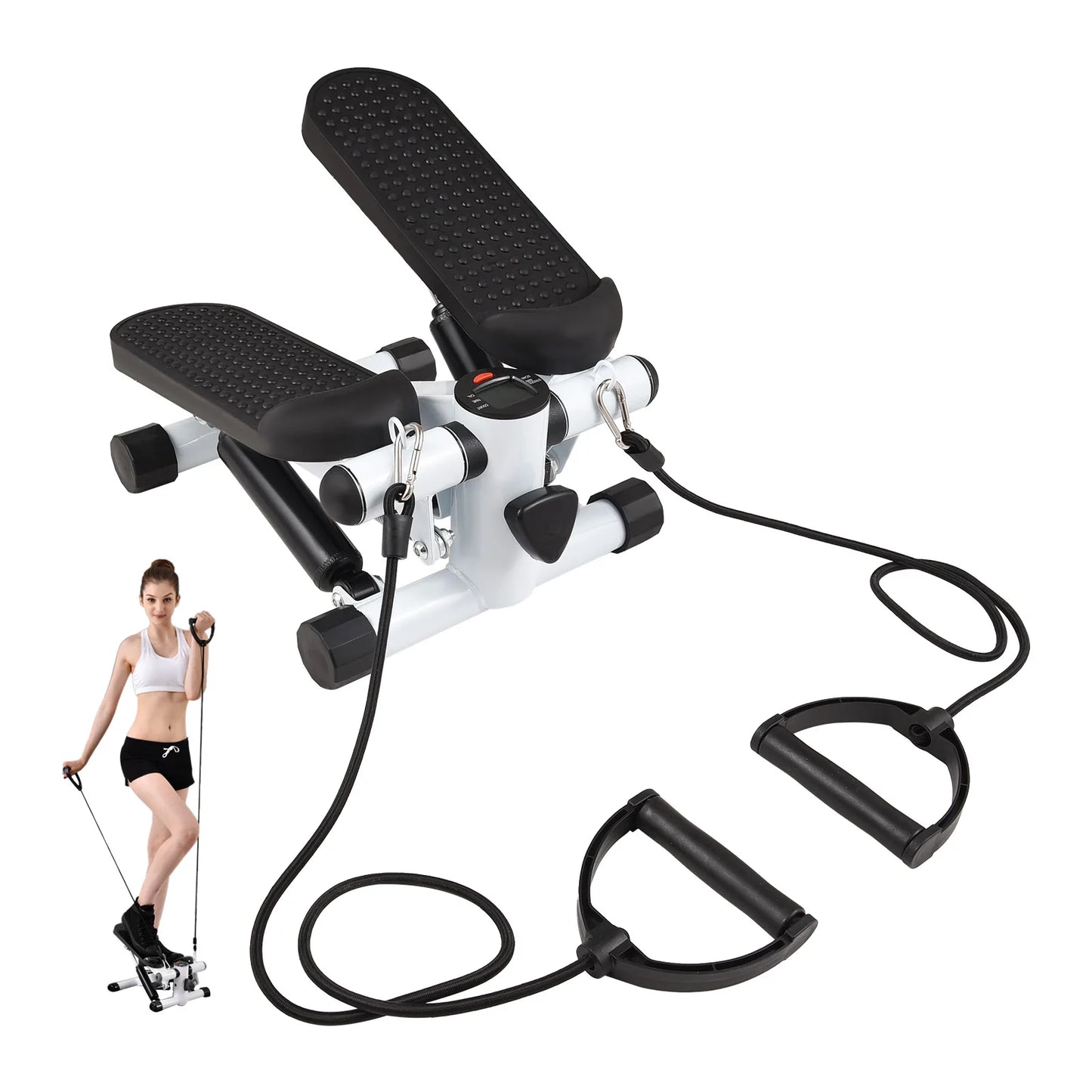 mini stepper fitness complet ivoire