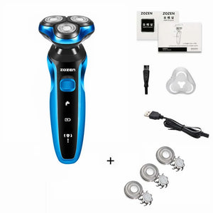 Rasoir électrique pour homme Zozen – 3 têtes rotatives étanche rechargeable