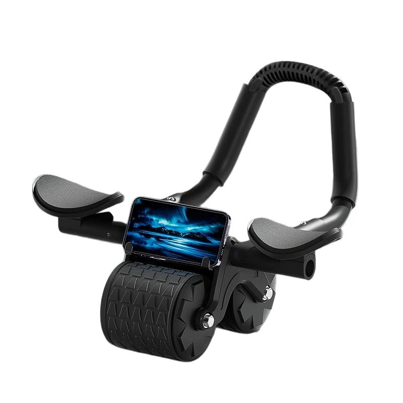 Roue Abdos à Rebond Automatique – Ab Wheel avec Support Téléphone
