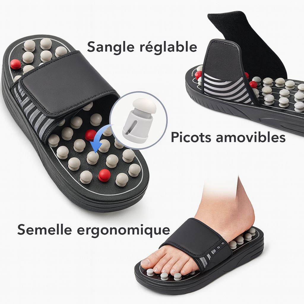 sandales de massage réflexologie pratique et réglable