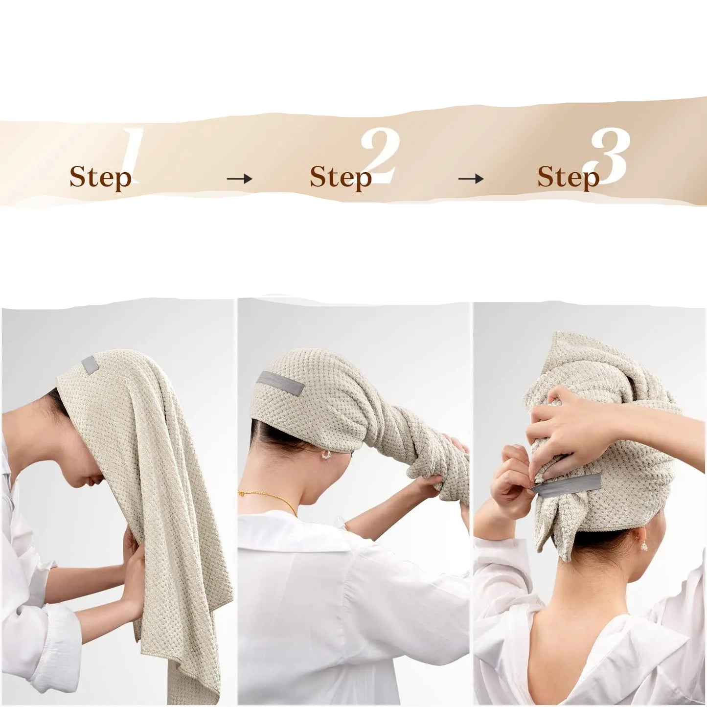 serviette pour cheveux facile à utiliser