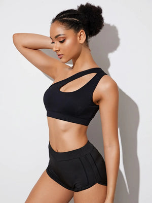 Soutien-Gorge de Sport Push-Up Femme – Design Asymétrique & Maintien Antichoc