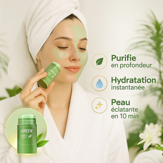 Stick, masque au thé vert - purifie - hydratation - peau éclatante