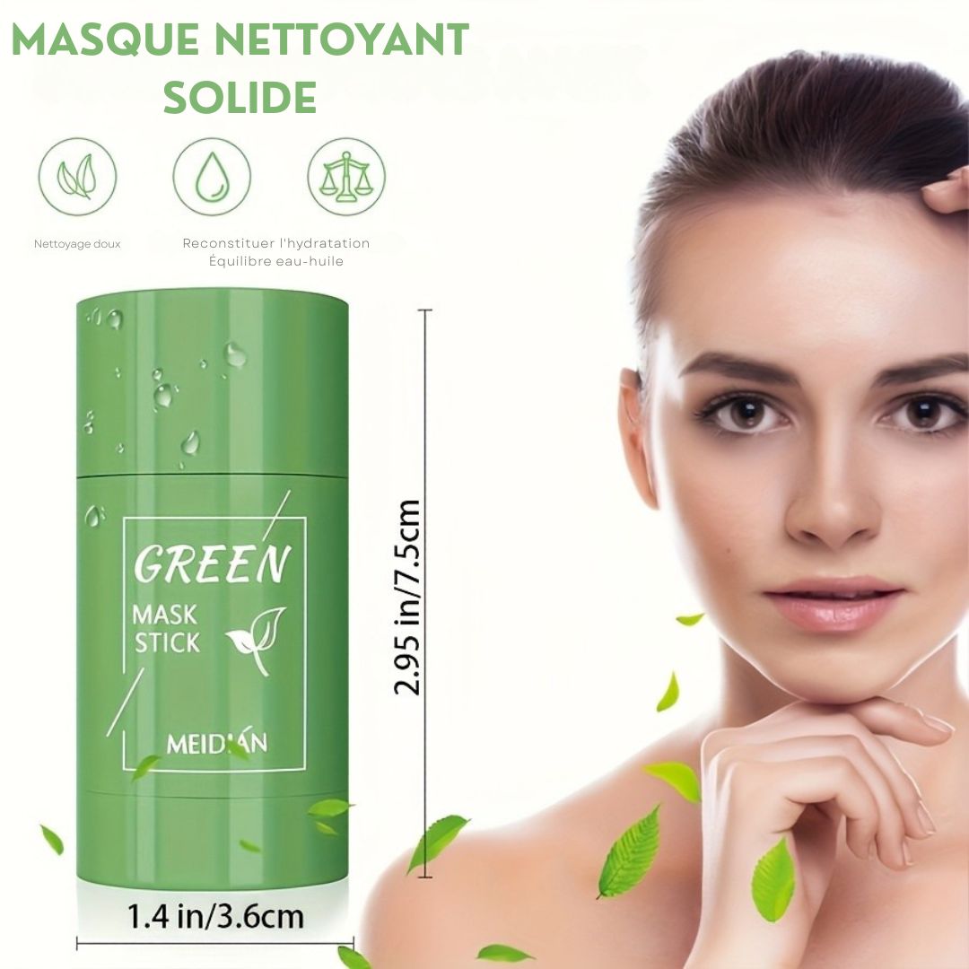 Stick, masque au thé vert - masque nettoyant solide