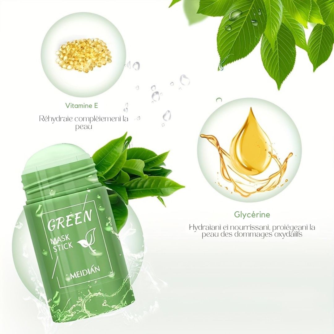 Stick, masque au thé vert - vitamine E - Glycérine