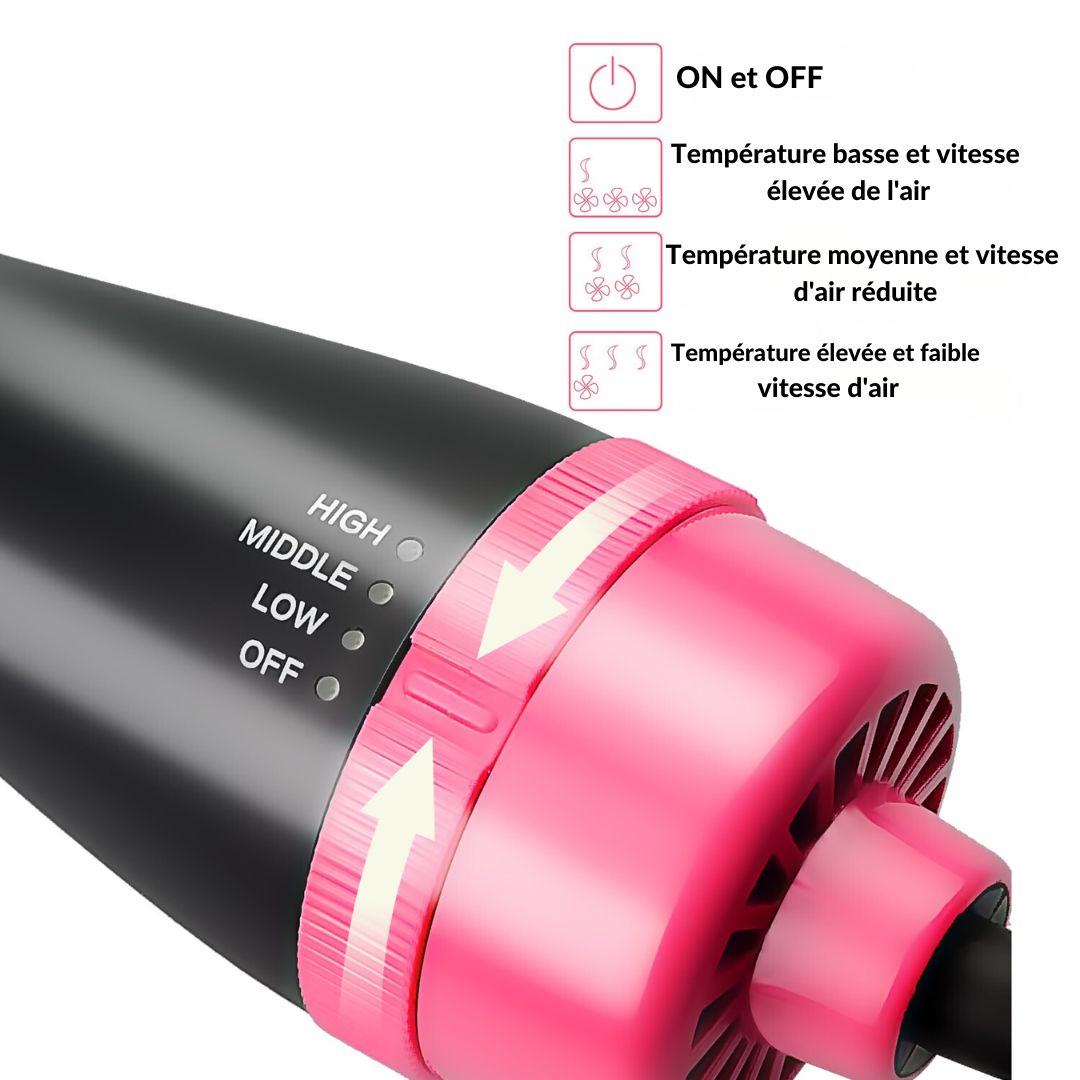 Brosse sèche cheveux niveaux