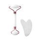Duo rouleau facial + Gua Sha blanc
