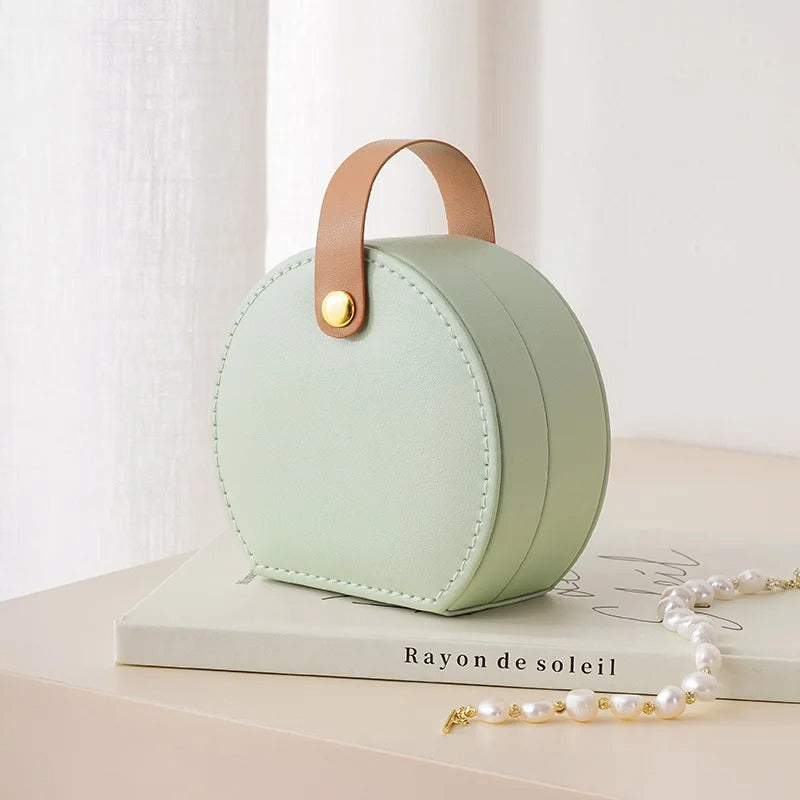 Mini Boîte à Bijoux de Voyage en Cuir – Organisateur Portable