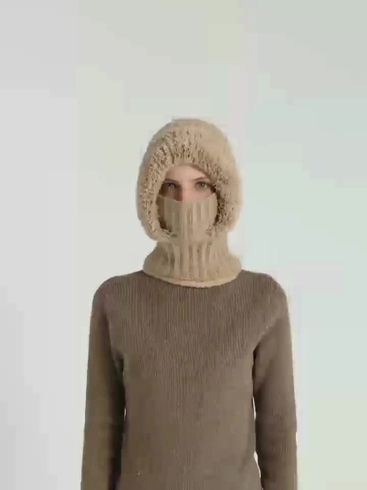 Cagoule pour femme, douce, chaude, cache-oreilles.