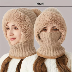 Cagoule Balaclava Femme – Cache-oreilles Peluche, Hiver