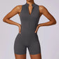 Body Yoga Sculptant™ – Gainant, Sans Manches, Dos Ajouré & Zip Sexy