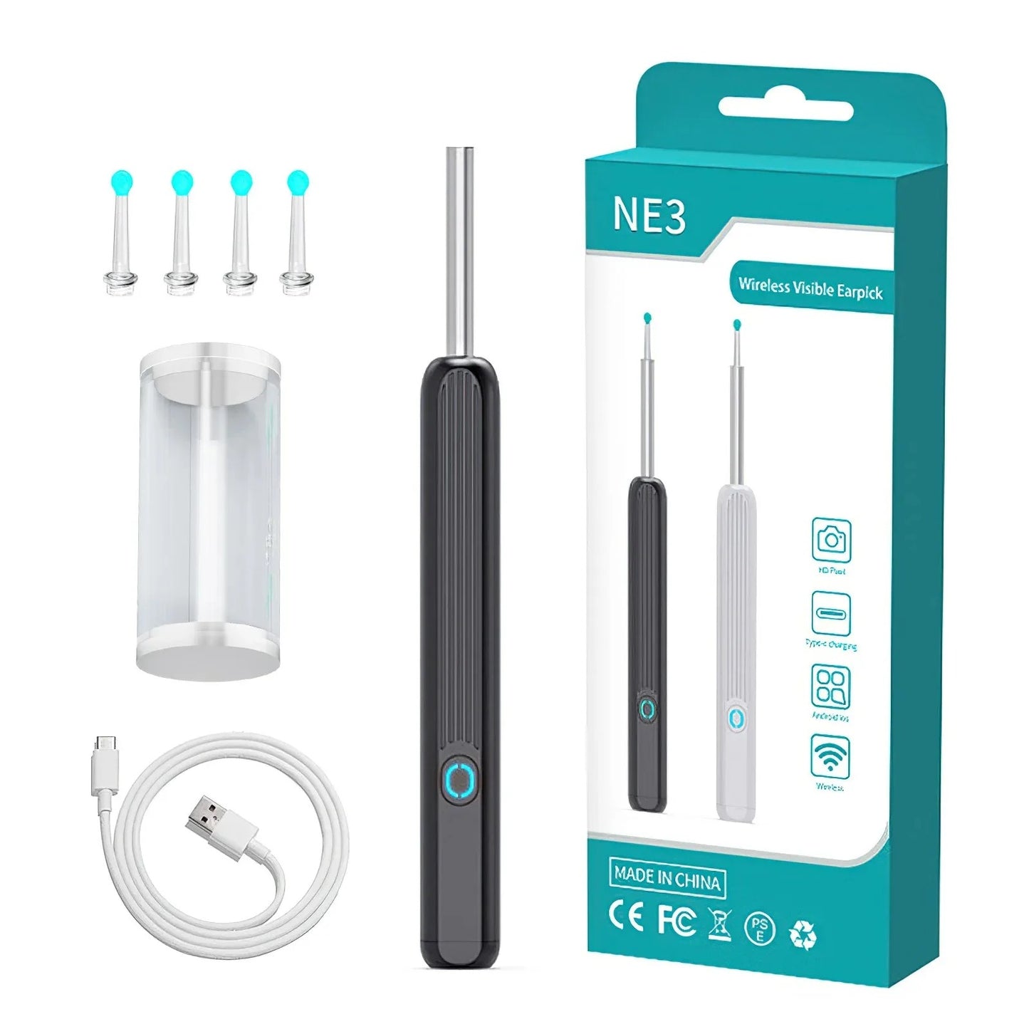 Nettoyeur d’Oreille Visuel Intelligent™ 1080P – Otoscope Sans Fil iOS/Android