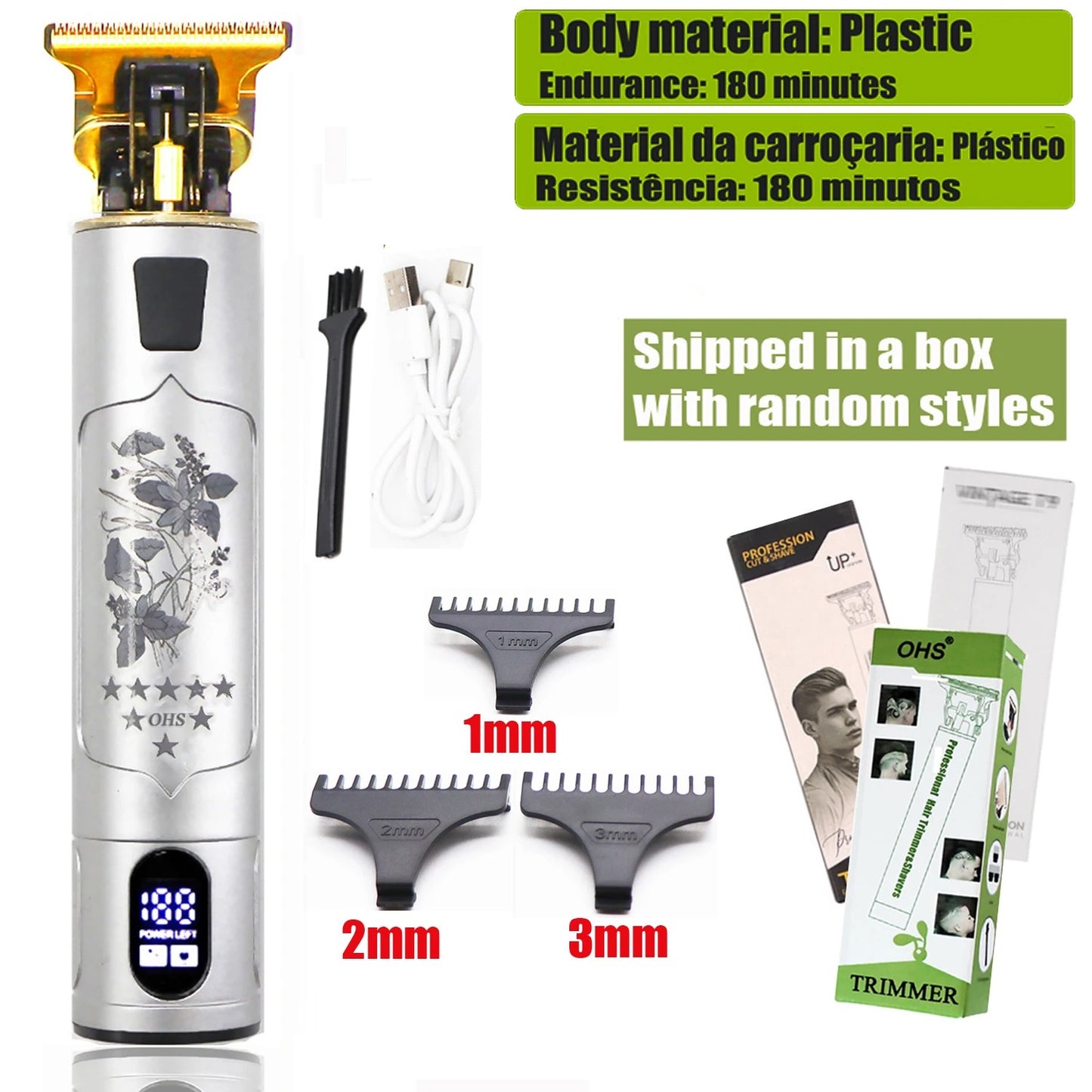 Machine de Coupe de Cheveux Électrique Sans Fil T9™ – Tondeuse Pro Homme