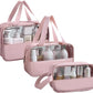 Trousse de Toilette Femme™ – Set 3 Tailles Transparent pour Voyage & Maquillage